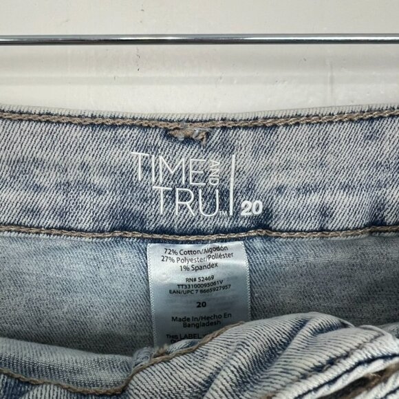 NWT Time & Tru Jean Skirt Released Frayed Hem Denim 20 2X mc - Picture 2 of 4